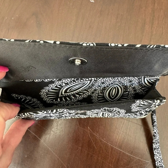 Vera Bradley wristlet wallet. Black and white. 2 zippers and pocket. - Picture 5 of 7
